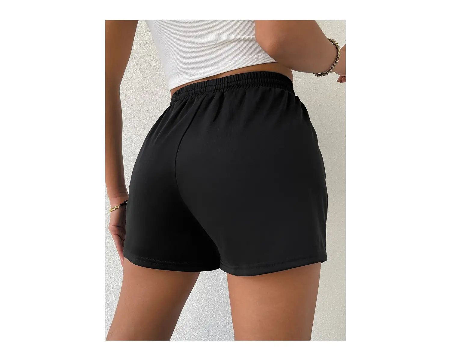 Drawstring Waist Slogan Graphic Track Şort