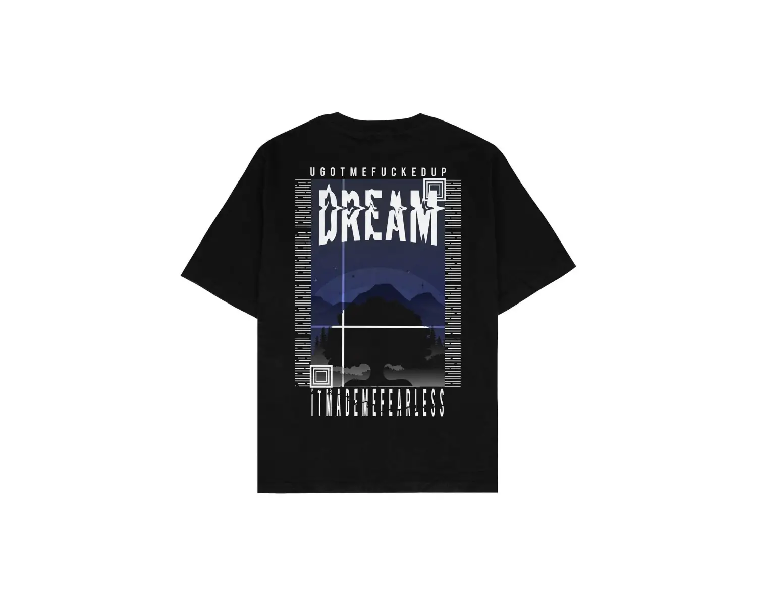 Dream Siyah Oversize Unisex T-shirt