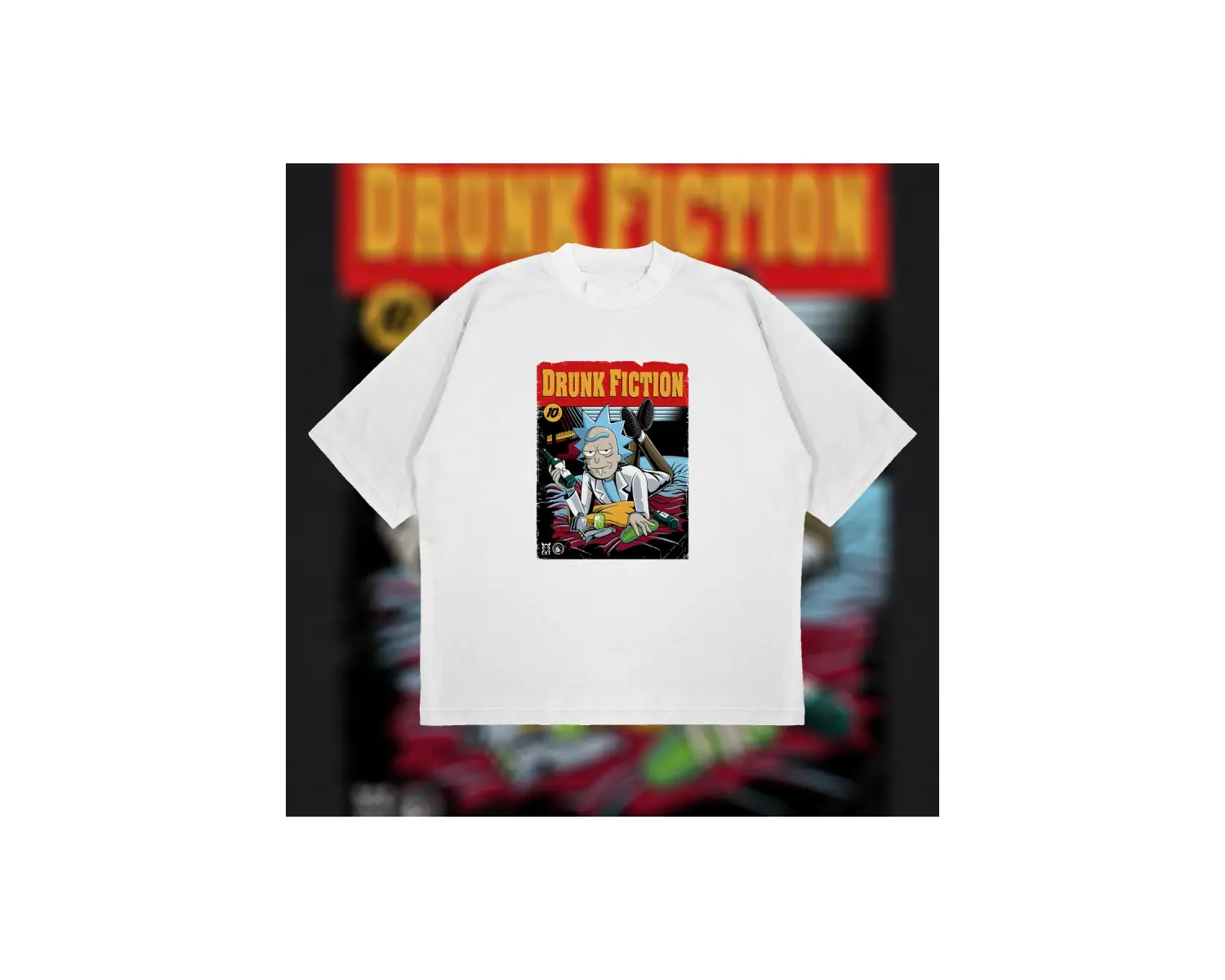 Drunk Fiction Oversize Unisex Pamuklu Nefes Alan Kalın Kumaşlı