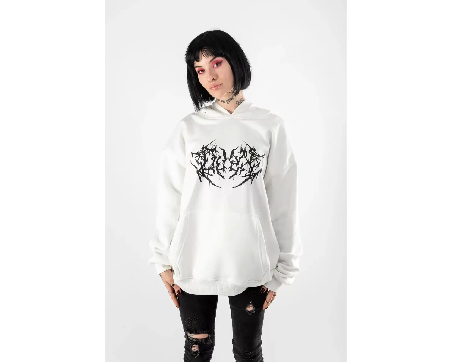 Dusk Baskılı Oversize Unisex Beyaz