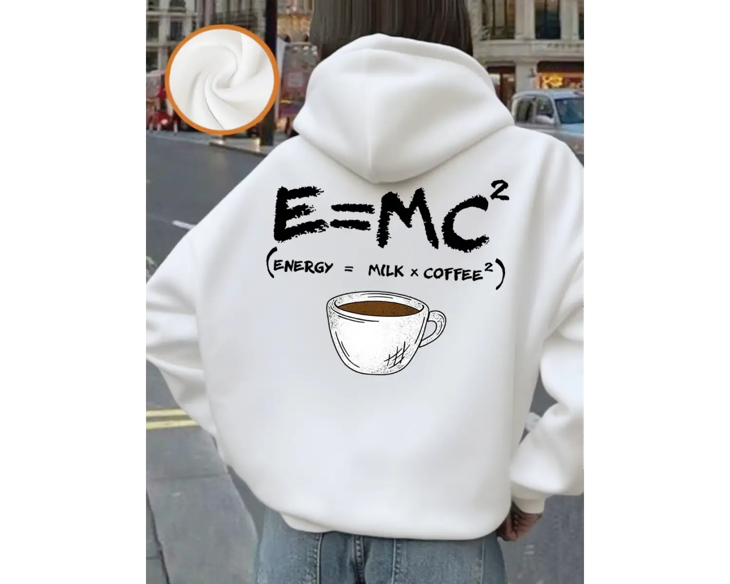 Düşünürken Kahve Gerekir Baskılı Kapüşonlu Kadın Günlük Cepli Kazak Kışlık Polar Sıcak Sweats