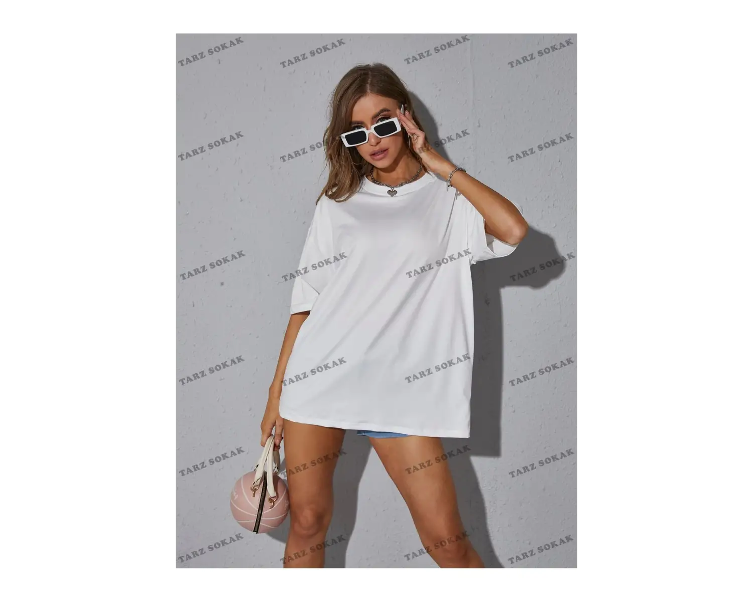 DÜZ  2 BASKISIZ Baskılı Oversize Kalıp Unisex T-shirt