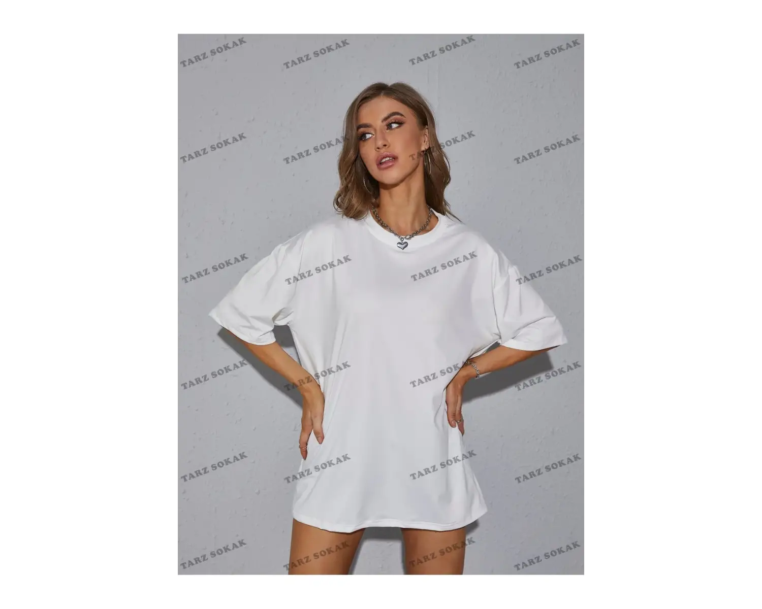 DÜZ  2 BASKISIZ Baskılı Oversize Kalıp Unisex T-shirt