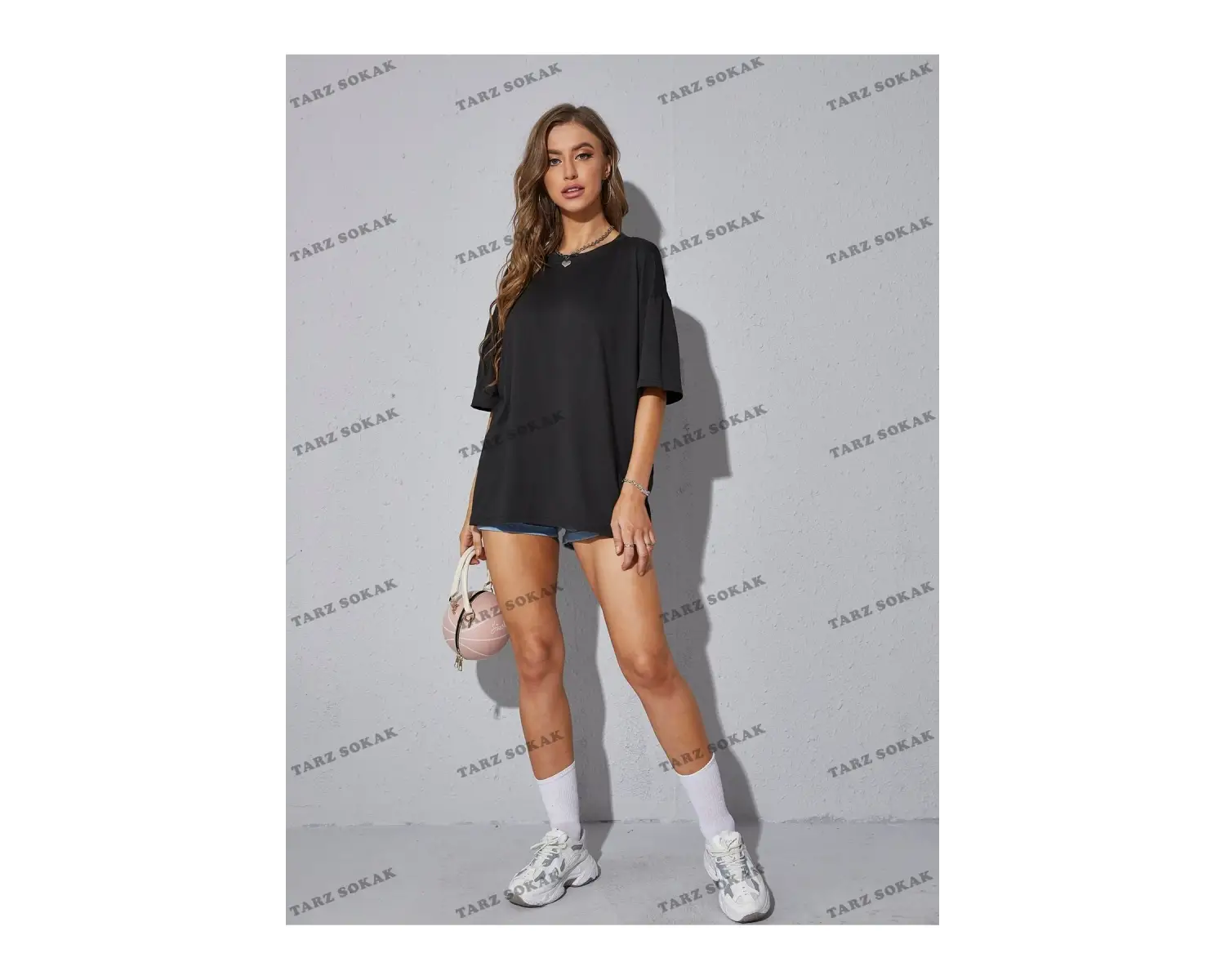 DÜZ  2 BASKISIZ Baskılı Oversize Kalıp Unisex T-shirt