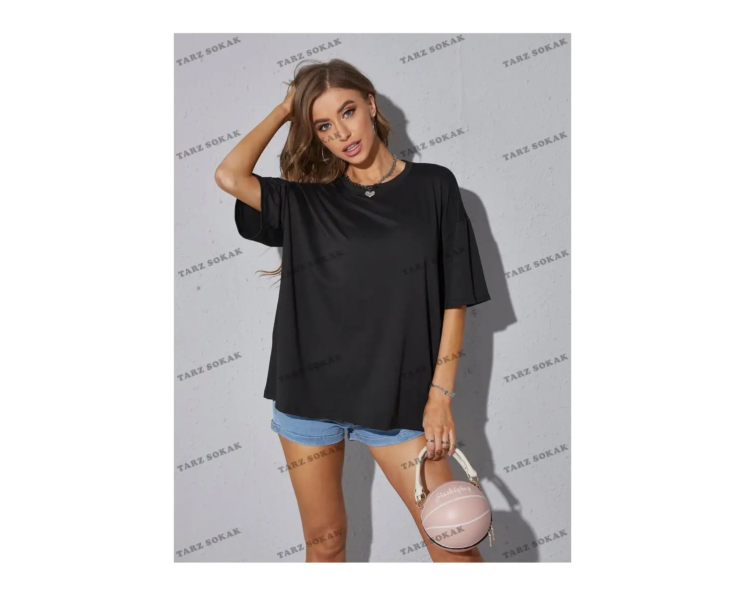 DÜZ  2 BASKISIZ Baskılı Oversize Kalıp Unisex T-shirt