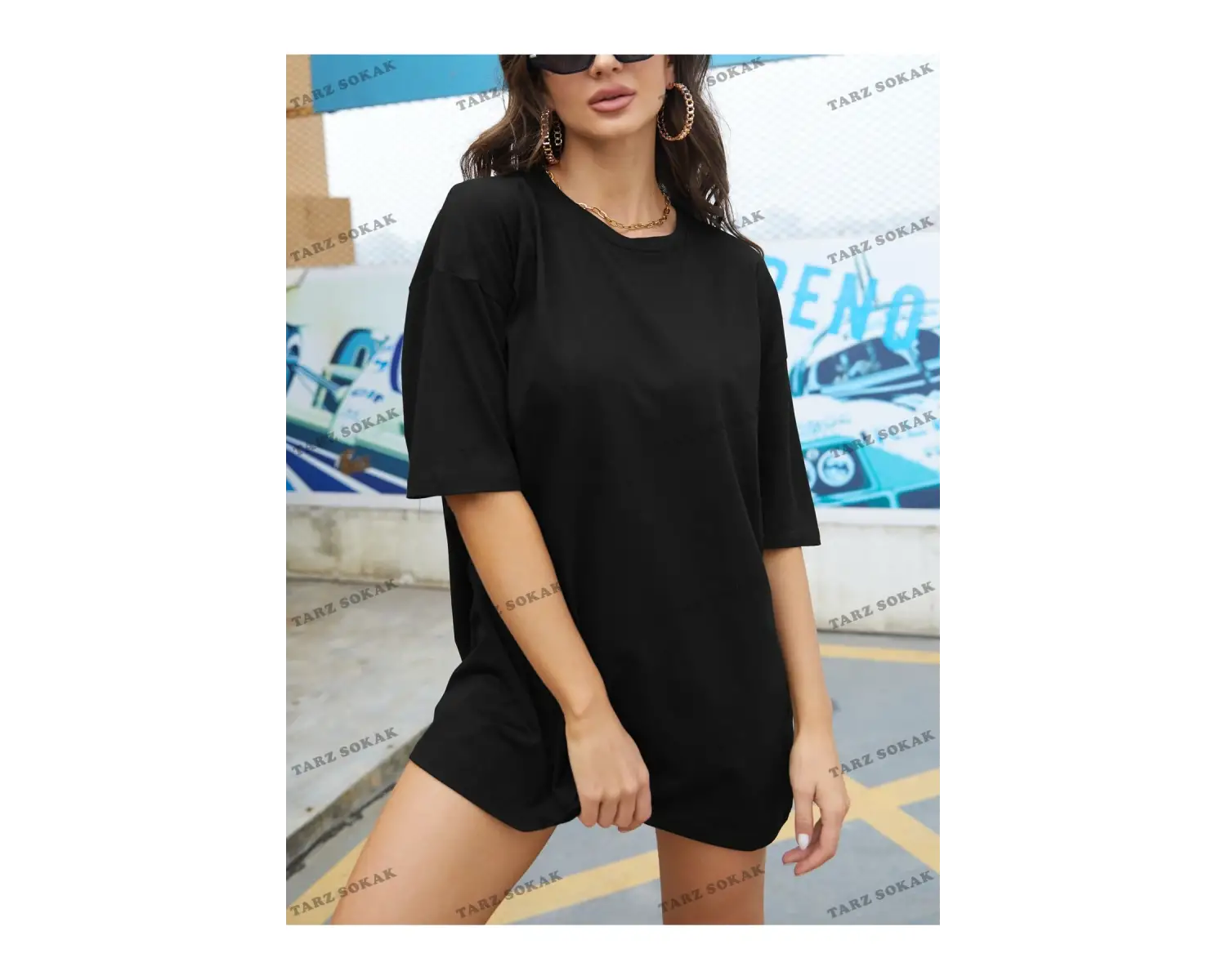 DÜZ  5 BASKISIZ Baskılı Oversize Kalıp Unisex T-shirt