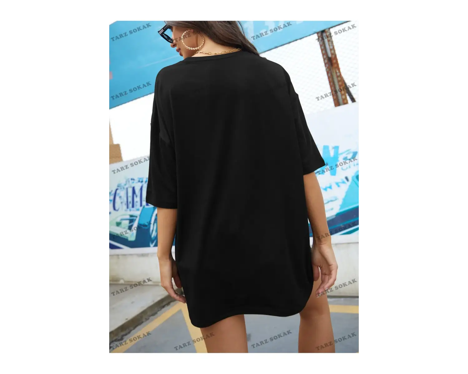 DÜZ  5 BASKISIZ Baskılı Oversize Kalıp Unisex T-shirt