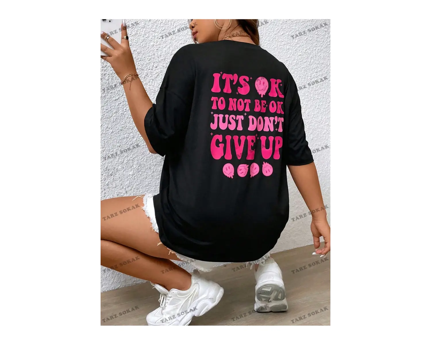 DÜZ  6 BASKISIZ Baskılı Oversize Kalıp Unisex T-shirt