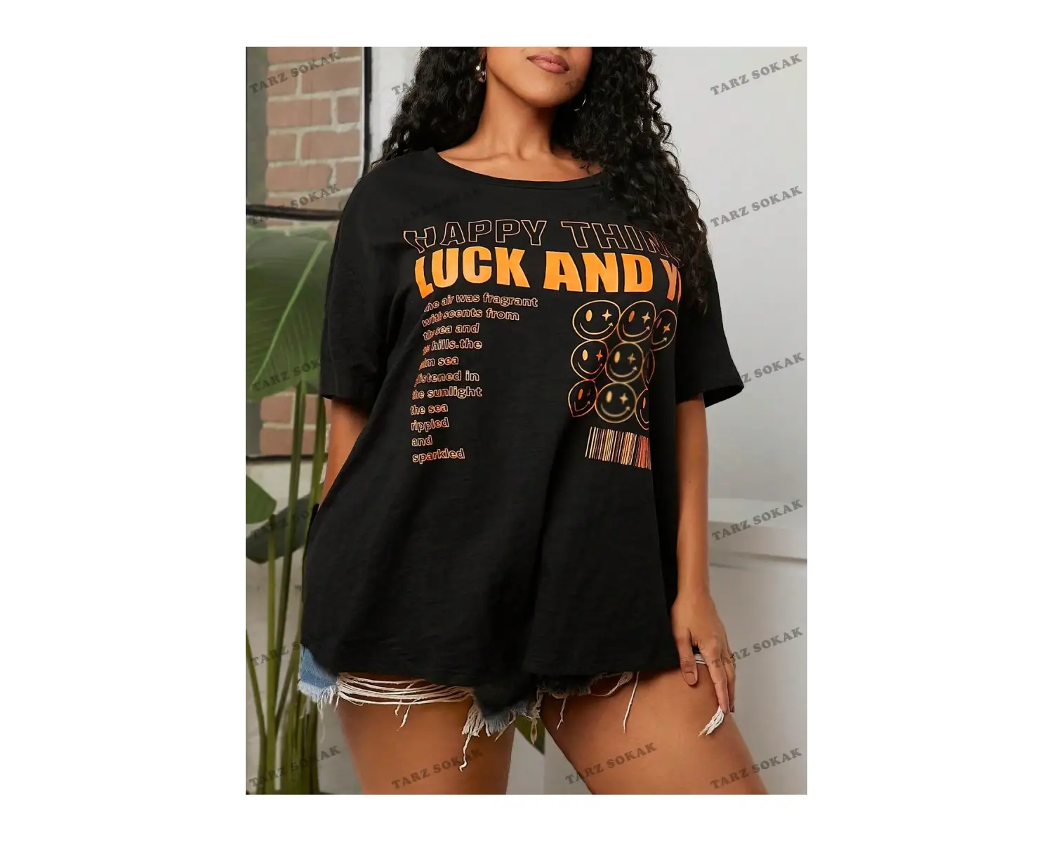 DÜZ  6 BASKISIZ Baskılı Oversize Kalıp Unisex T-shirt