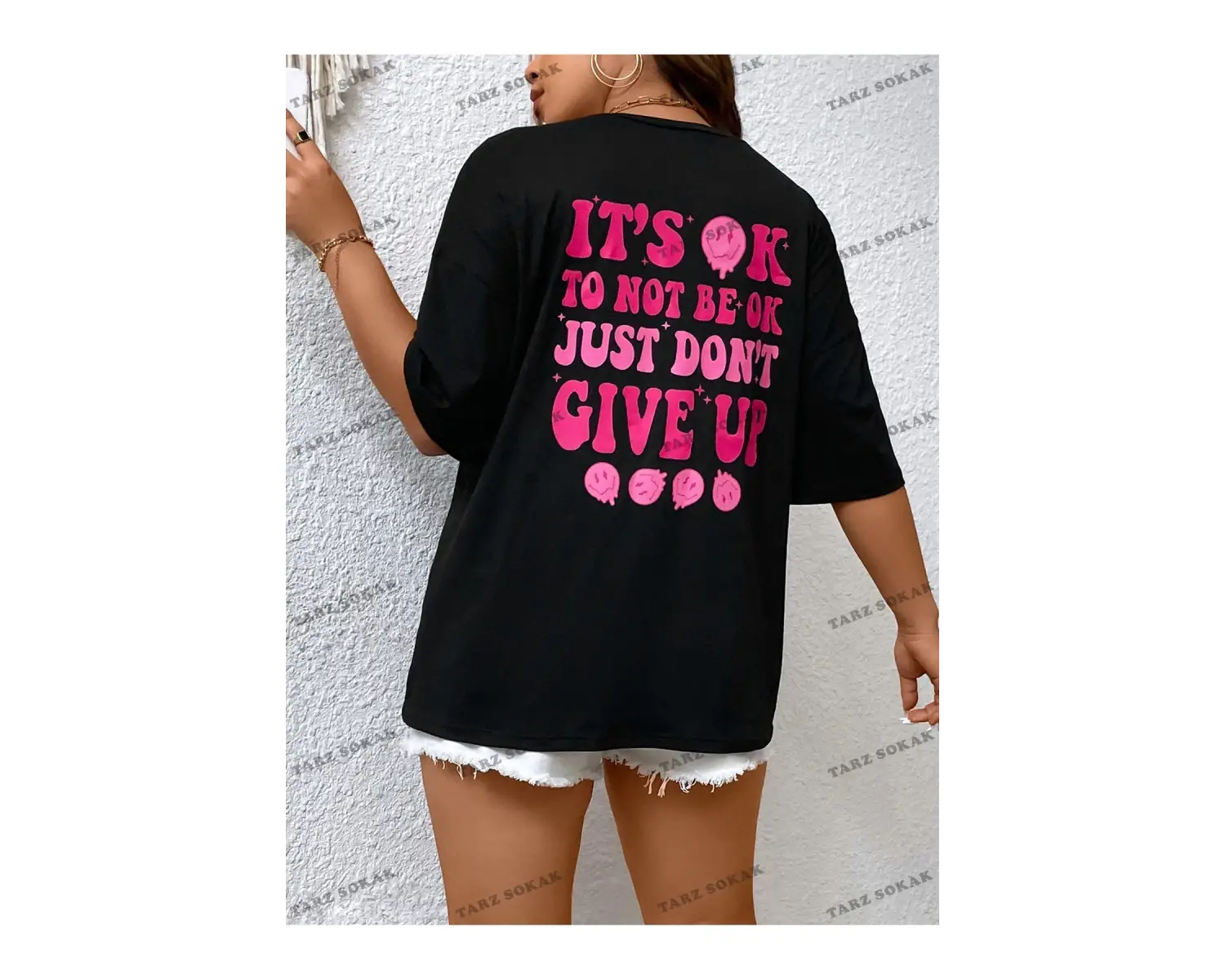 DÜZ  6 BASKISIZ Baskılı Oversize Kalıp Unisex T-shirt