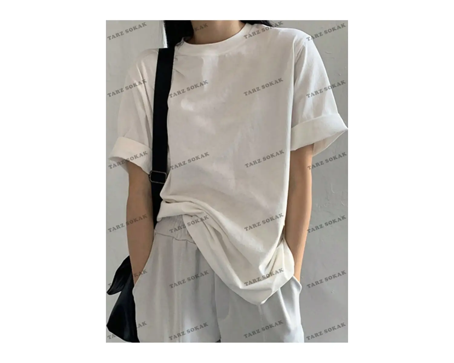 DÜZ  8 BASKISIZ Baskılı Oversize Kalıp Unisex T-shirt