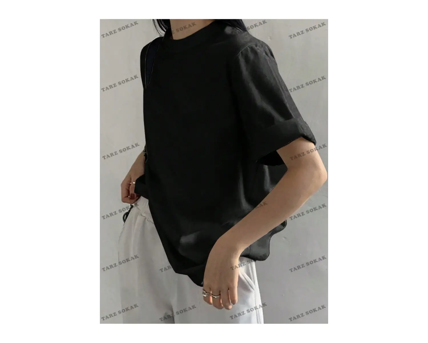 DÜZ  8 BASKISIZ Baskılı Oversize Kalıp Unisex T-shirt