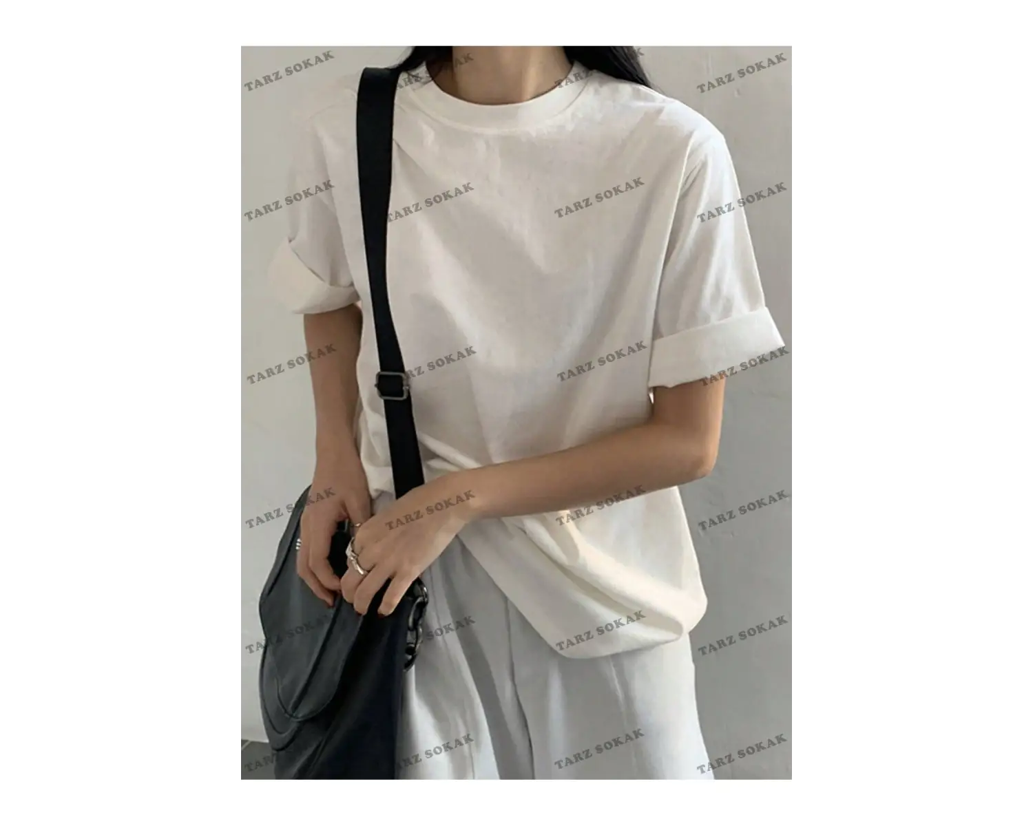 DÜZ  8 BASKISIZ Baskılı Oversize Kalıp Unisex T-shirt