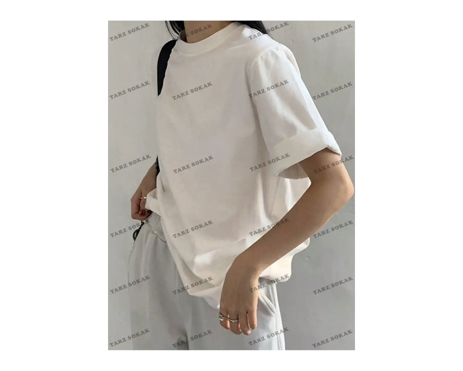 DÜZ  8 BASKISIZ Baskılı Oversize Kalıp Unisex T-shirt