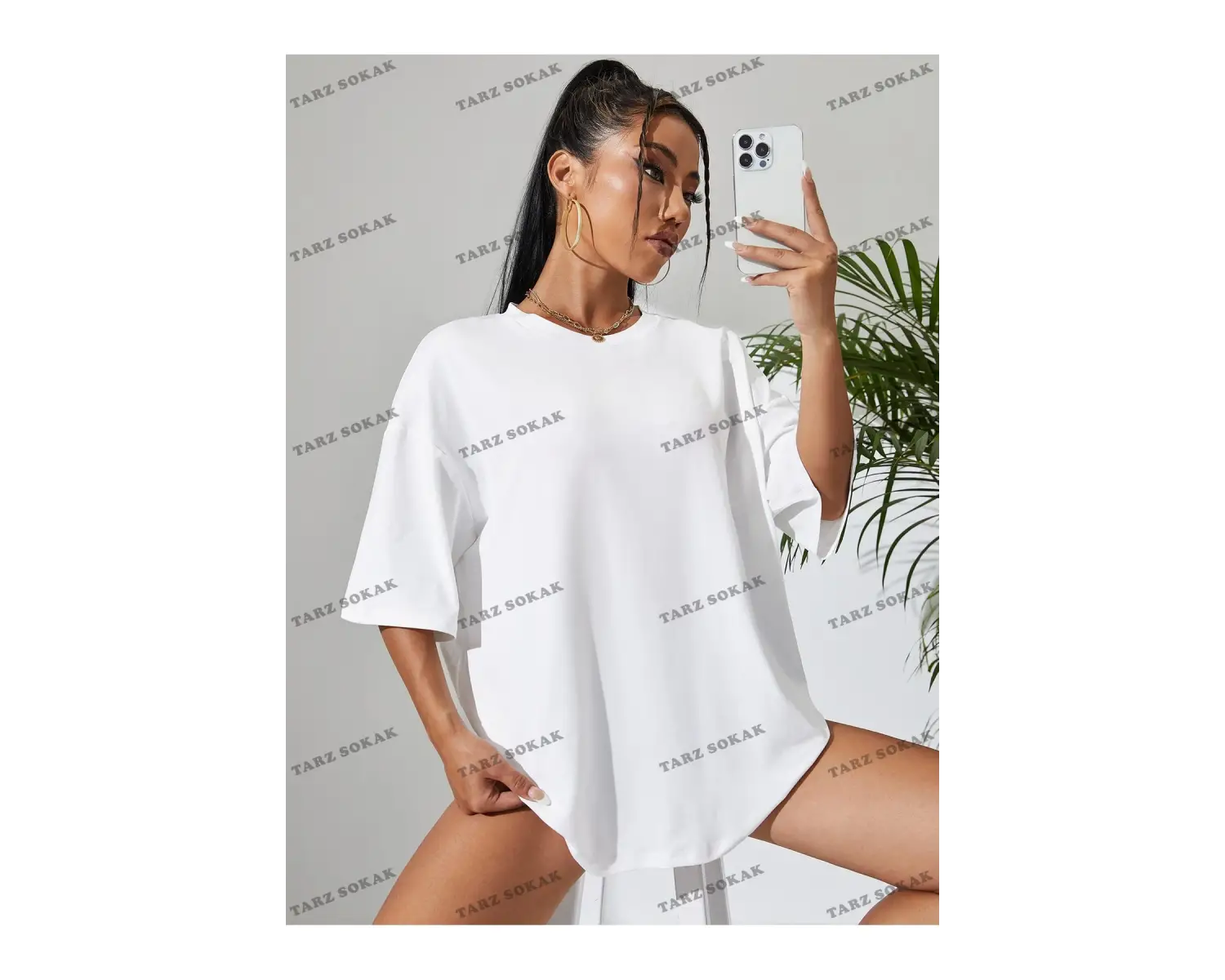 DÜZ  BASKISIZ Baskılı Oversize Kalıp Unisex T-shirt