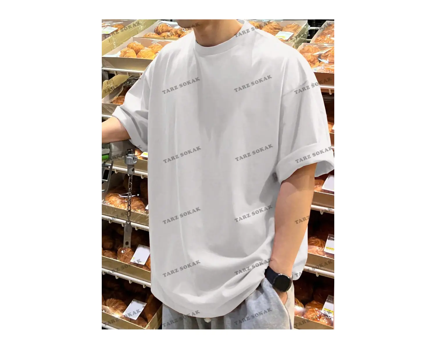 DÜZ  ERKEK 1 BASKISIZ Baskılı Oversize Kalıp Unisex T-shirt