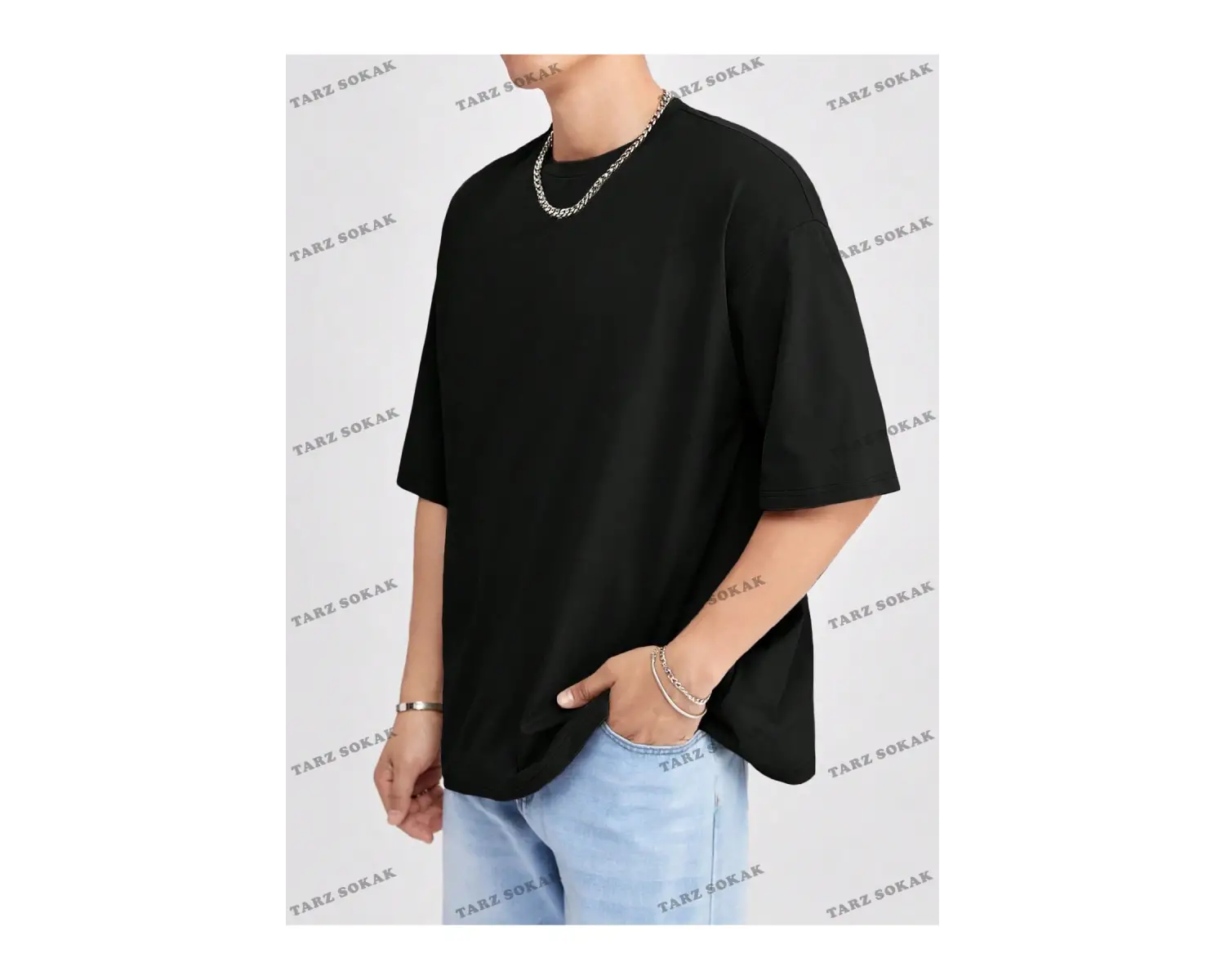 DÜZ ERKEK 3 BASKISIZ Baskılı Oversize Kalıp Unisex T-shirt