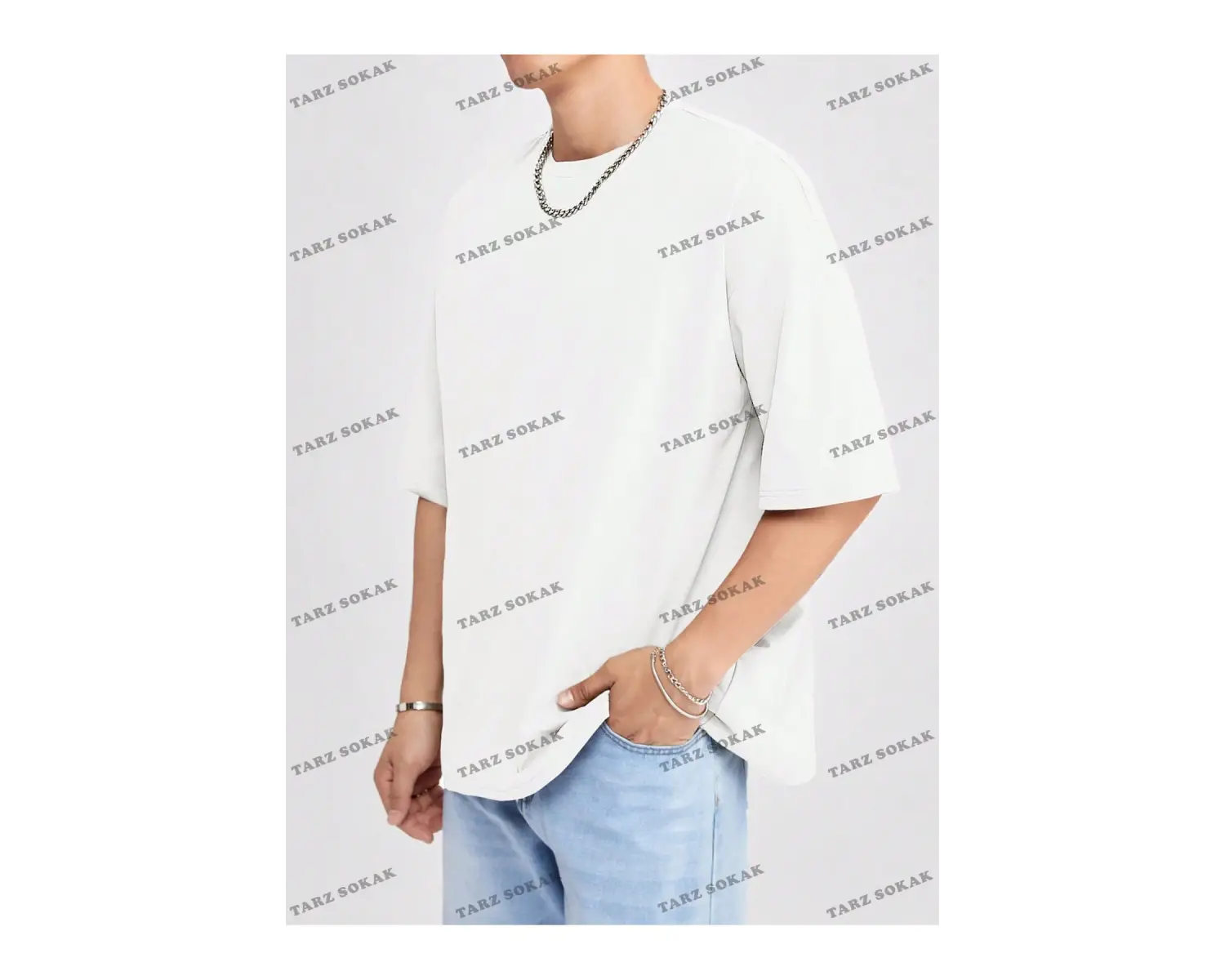 DÜZ ERKEK 3 BASKISIZ Baskılı Oversize Kalıp Unisex T-shirt