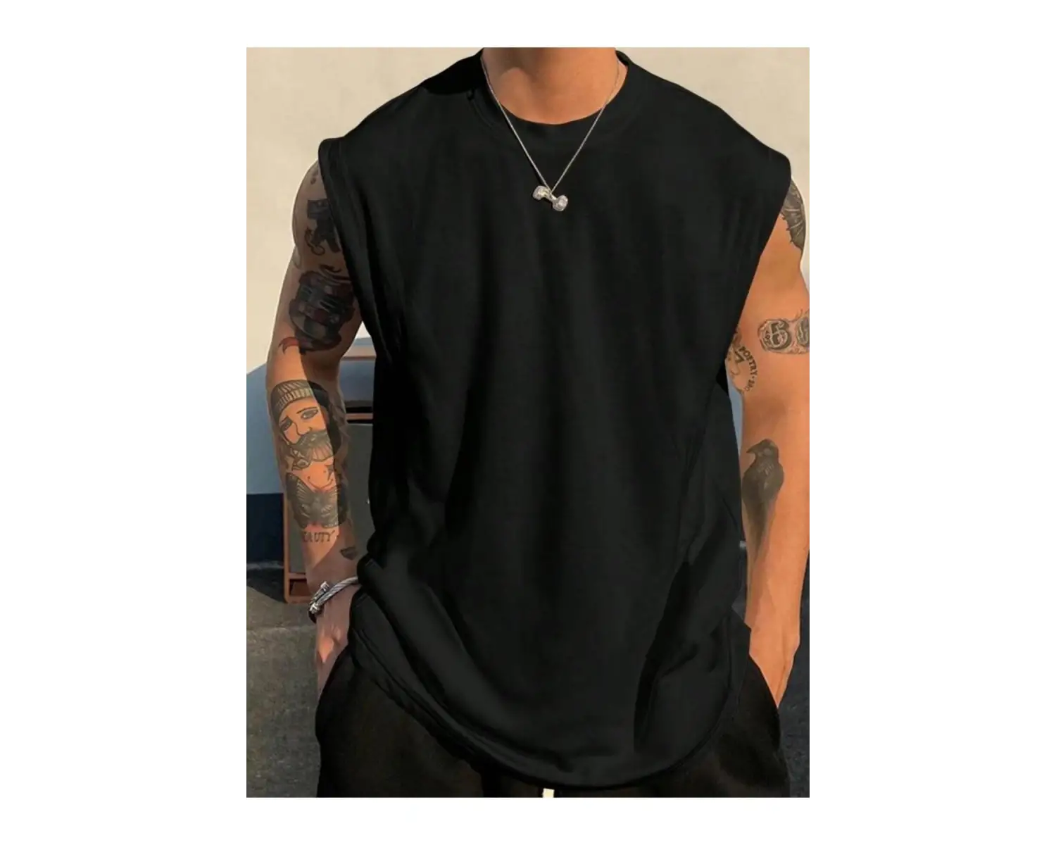 Düz Giy Çık Erkek Kolsuz Sıfır Kol Trend