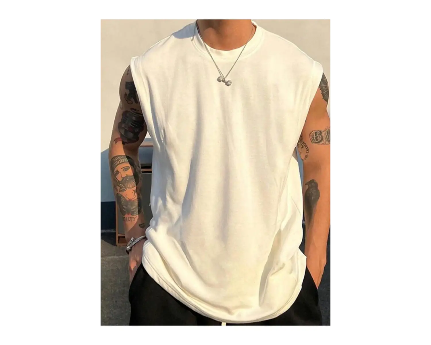 Düz Giy Çık Erkek Kolsuz Sıfır Kol Trend