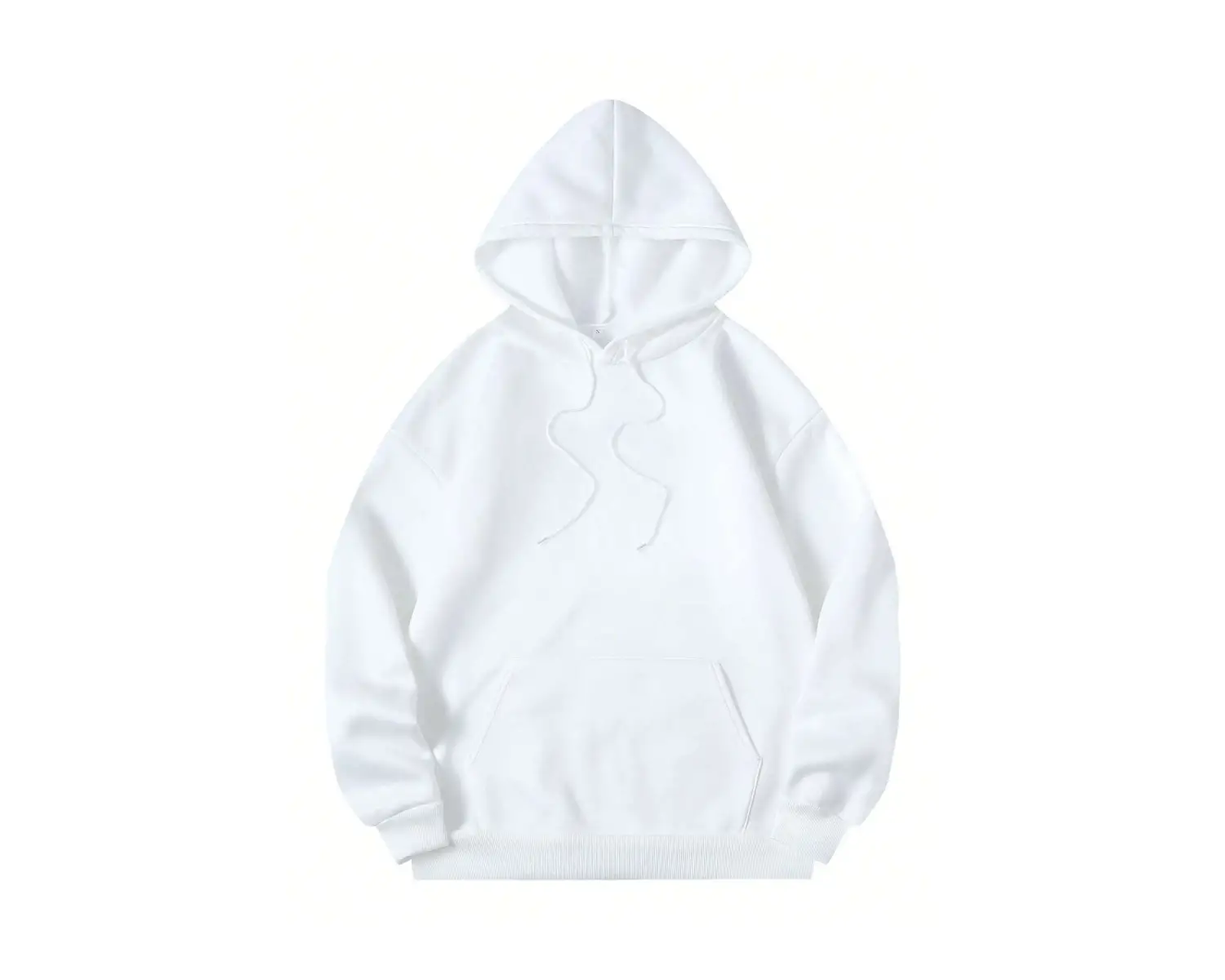 DÜZ Renkli Baskılı Oversize Kapüşonlu Sweatshirt Beyaz