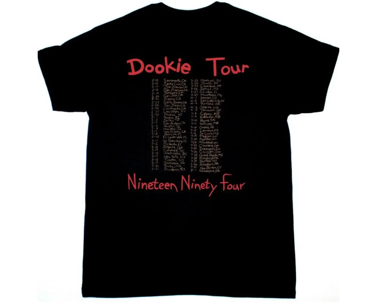 EMF NORTH AMERICAN TOUR NEW WHITE T-SHIRT ÖN VE ARAKA BASKILI