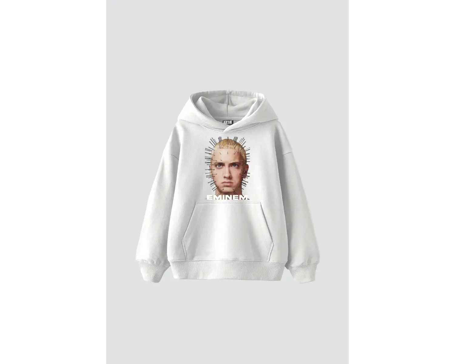 Eminem Baskılı Oversize Unisex Premium Beyaz