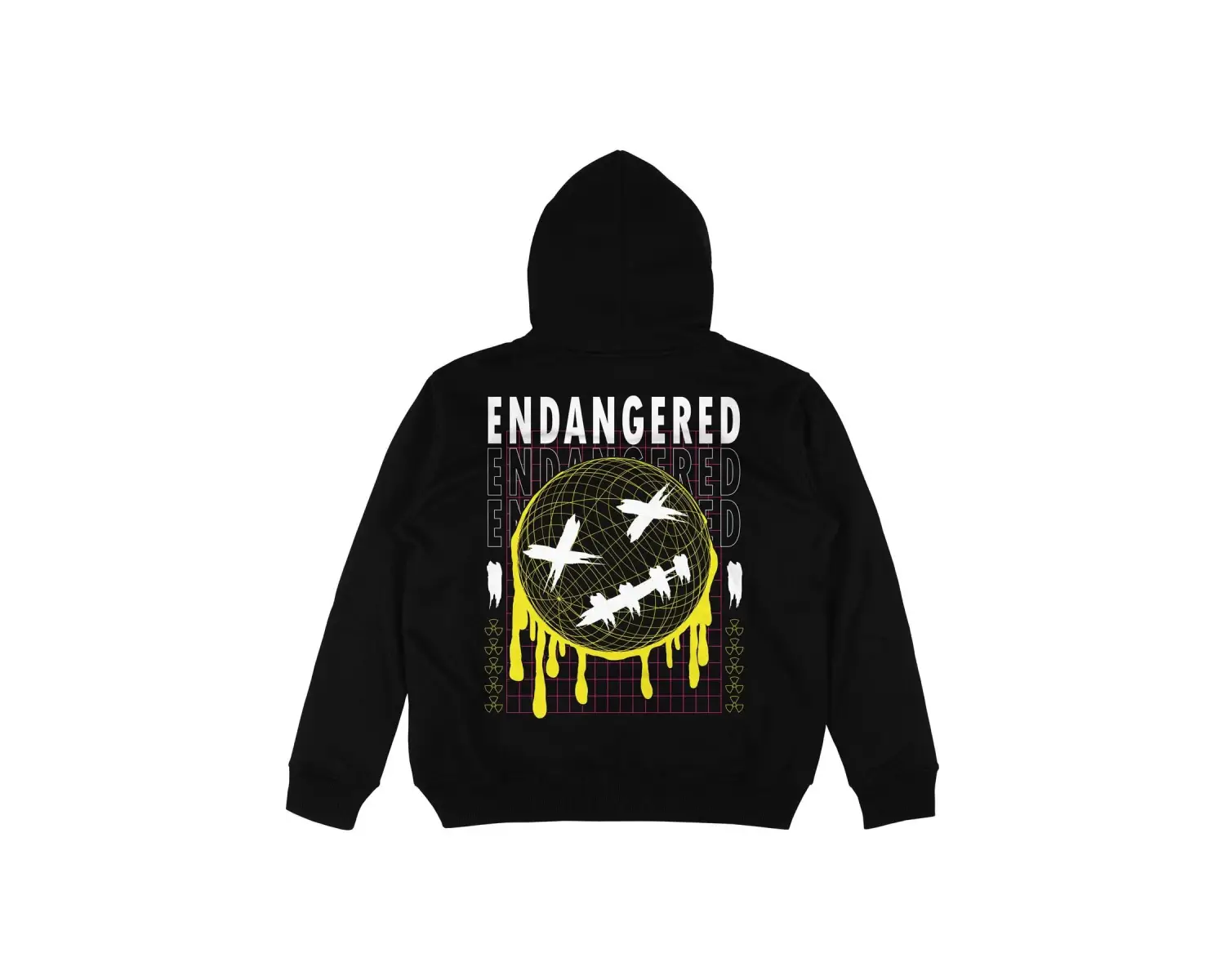 Endangered Siyah Oversize Unisex Kapüşonlu Sweatshirt Hoodie