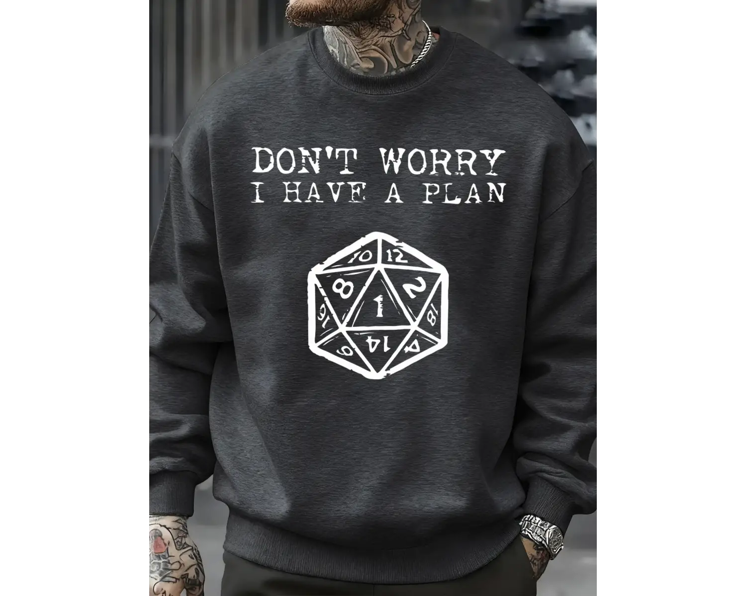 Endişelenmeyin, bir planım var desenli erkek sweatshirt yaratıcı polar streetwear moda kıyafe