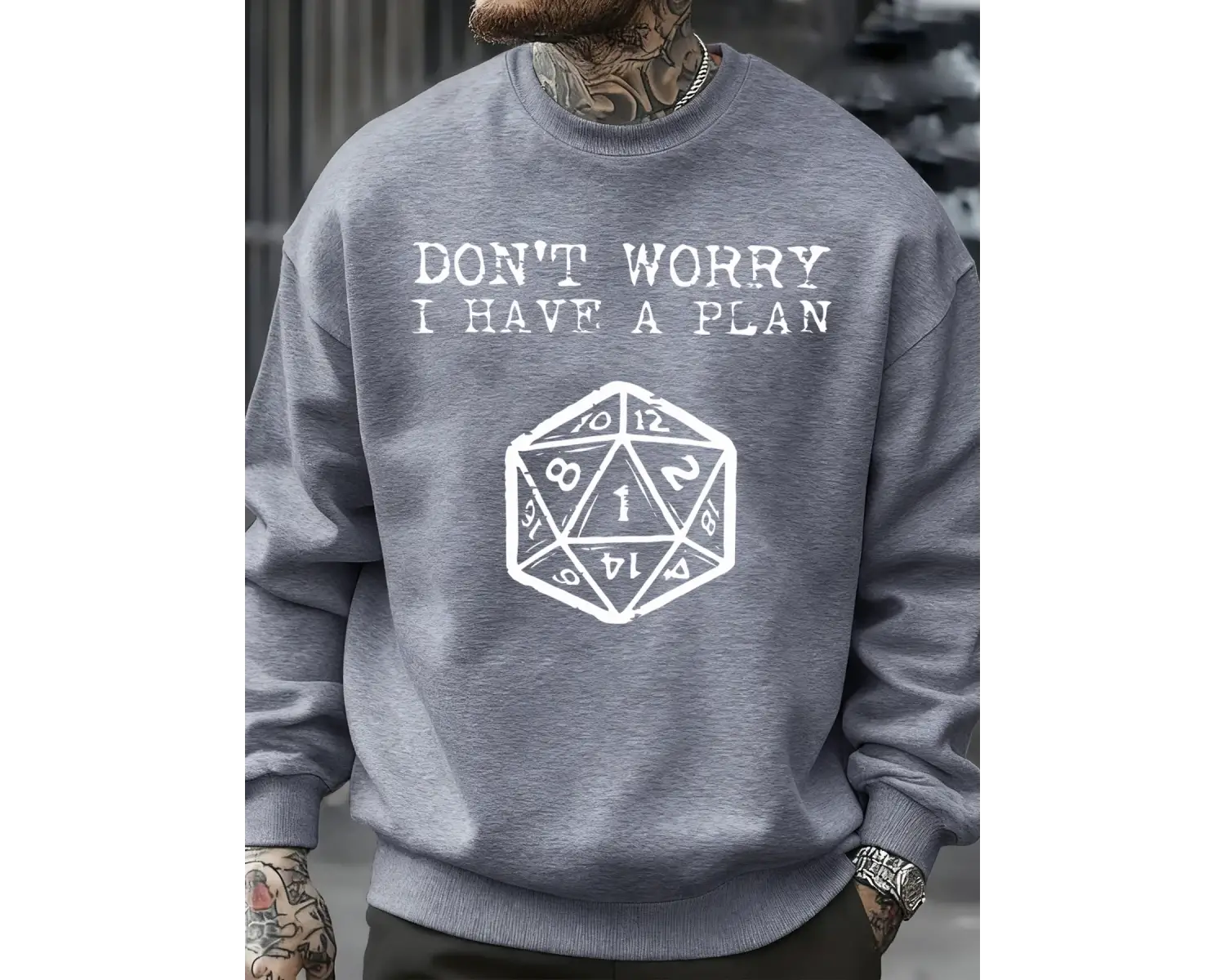 Endişelenmeyin, bir planım var desenli erkek sweatshirt yaratıcı polar streetwear moda kıyafe