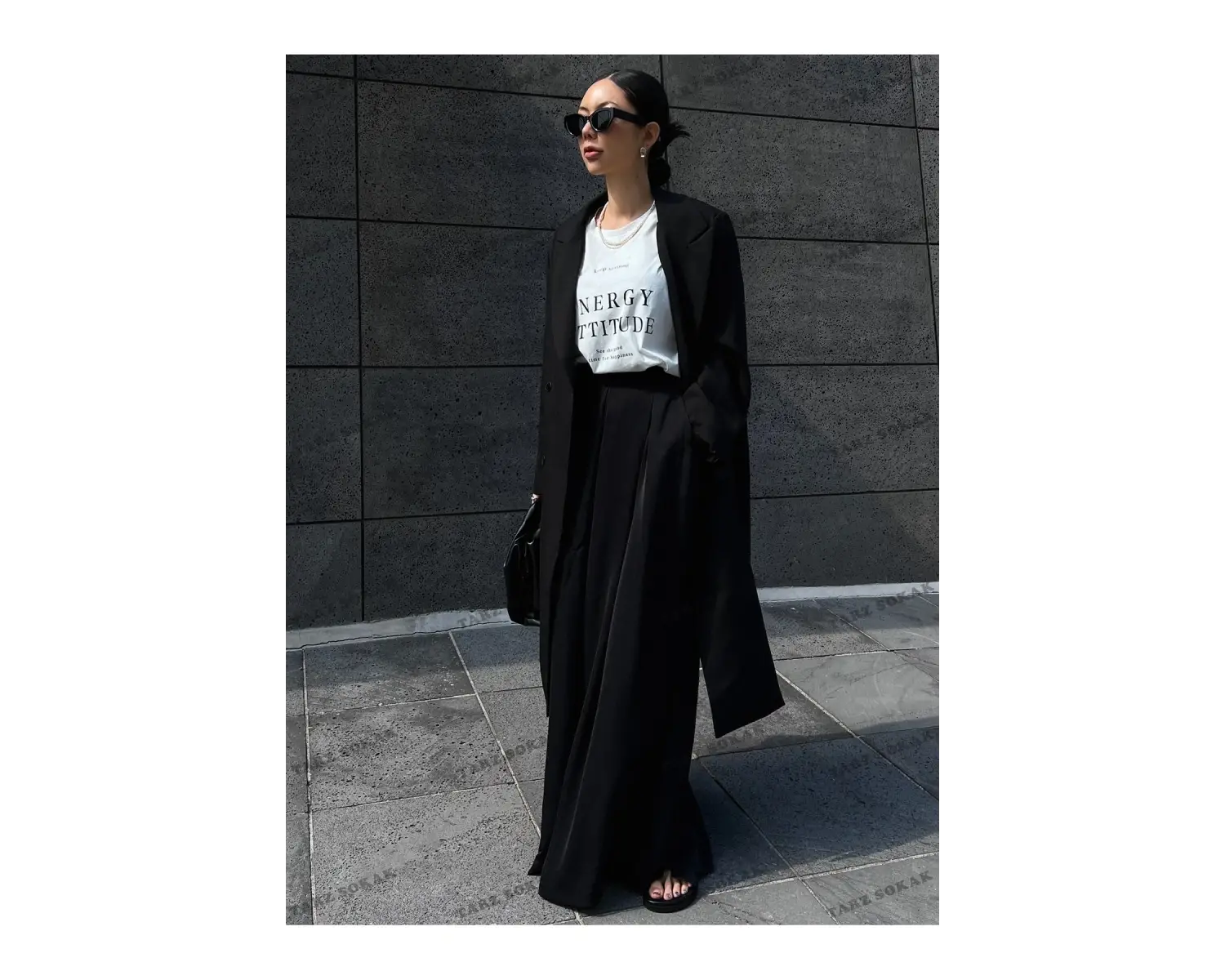 Energy Baskılı Oversize Kalıp Unisex T-shirt