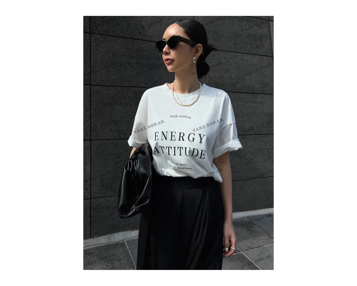 Energy Baskılı Oversize Kalıp Unisex T-shirt
