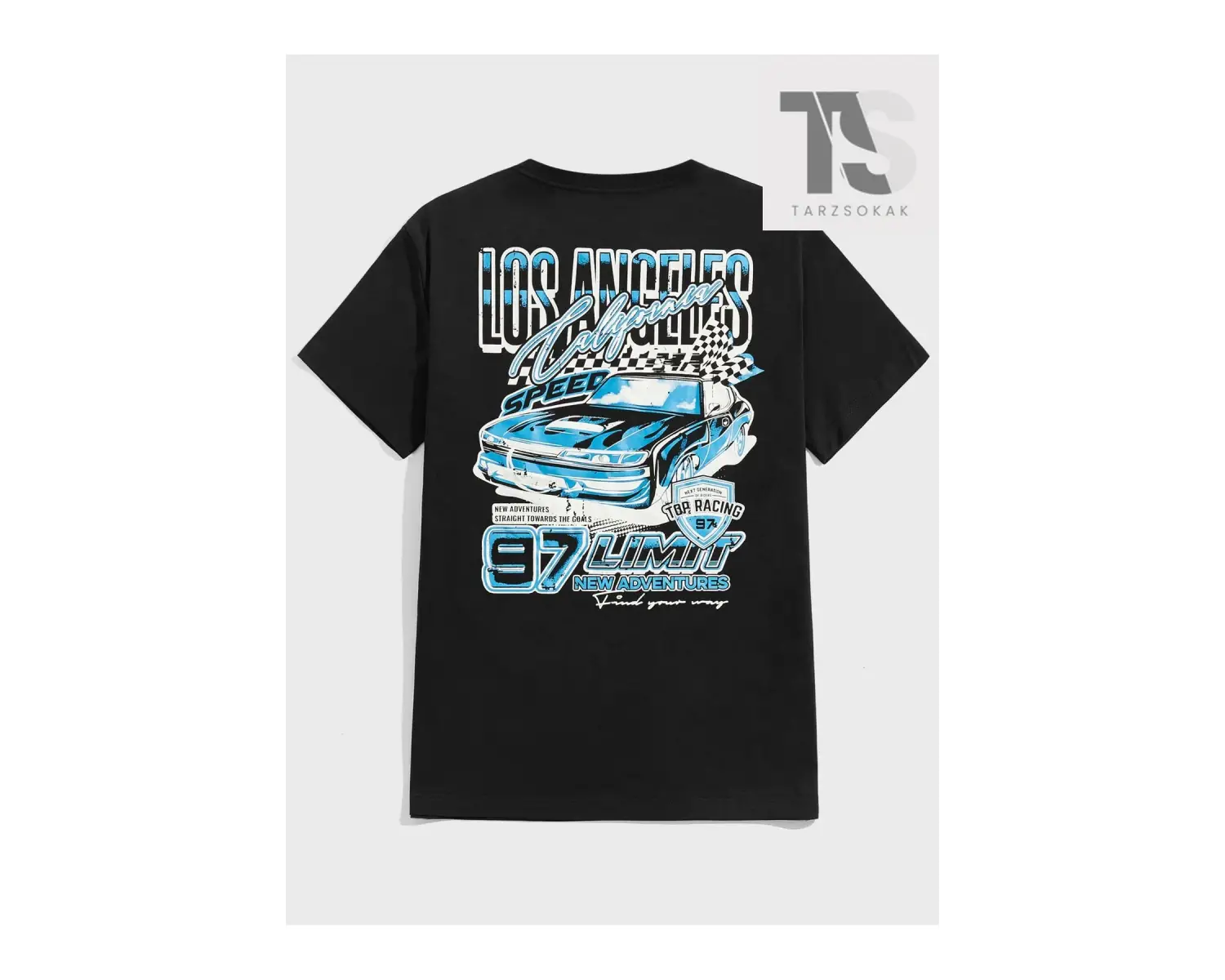 Erkek Araba ve Mektup Grafikli Tişört