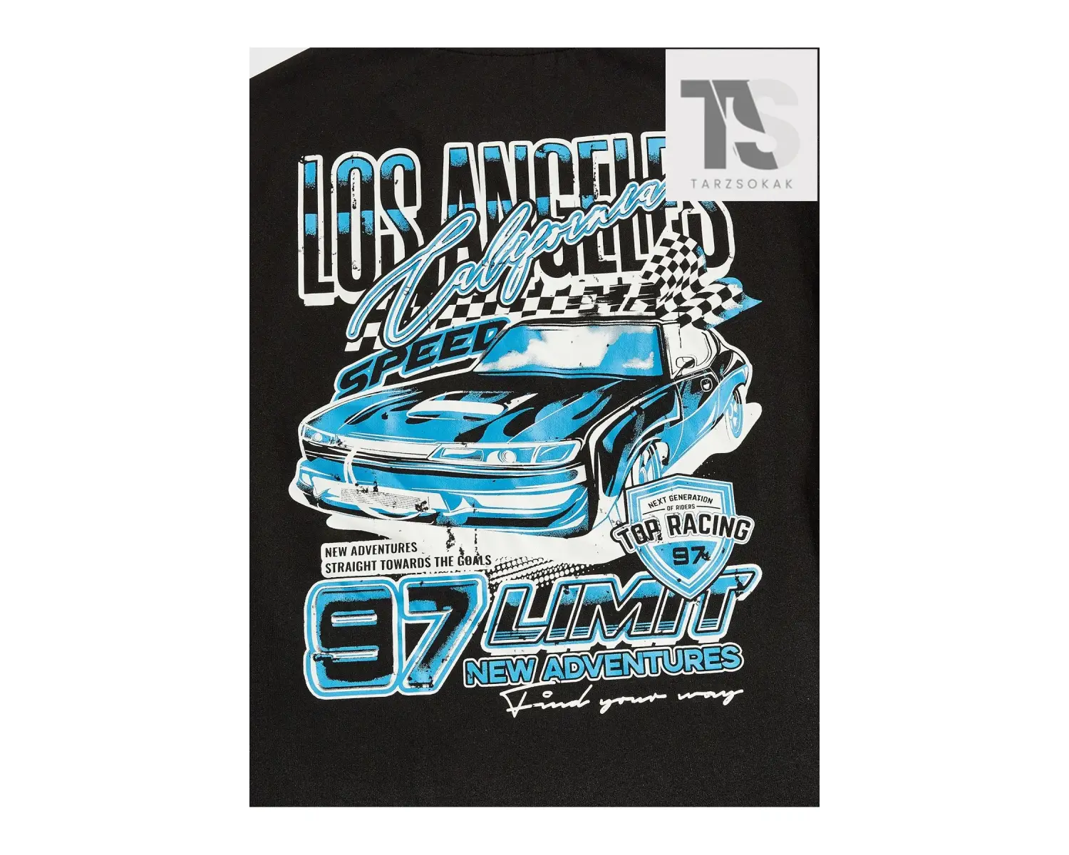 Erkek Araba ve Mektup Grafikli Tişört