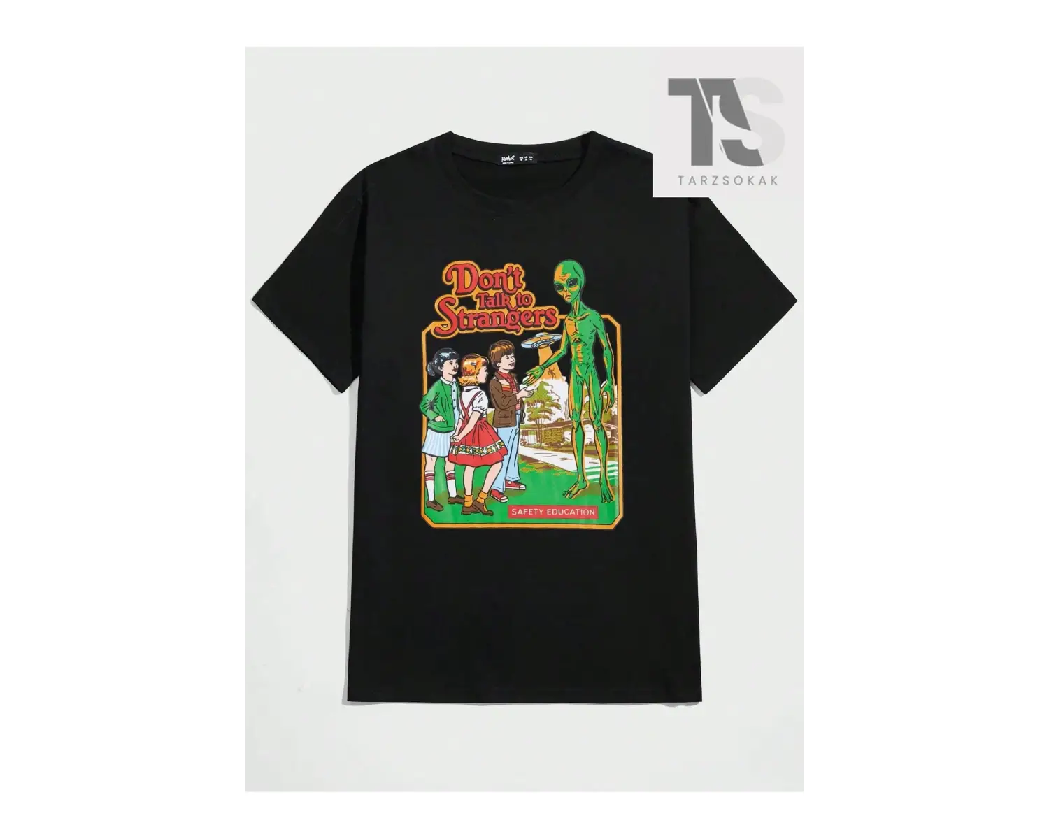 Erkek Araba ve Slogan Grafikli Düşük Omuz Tişörtü