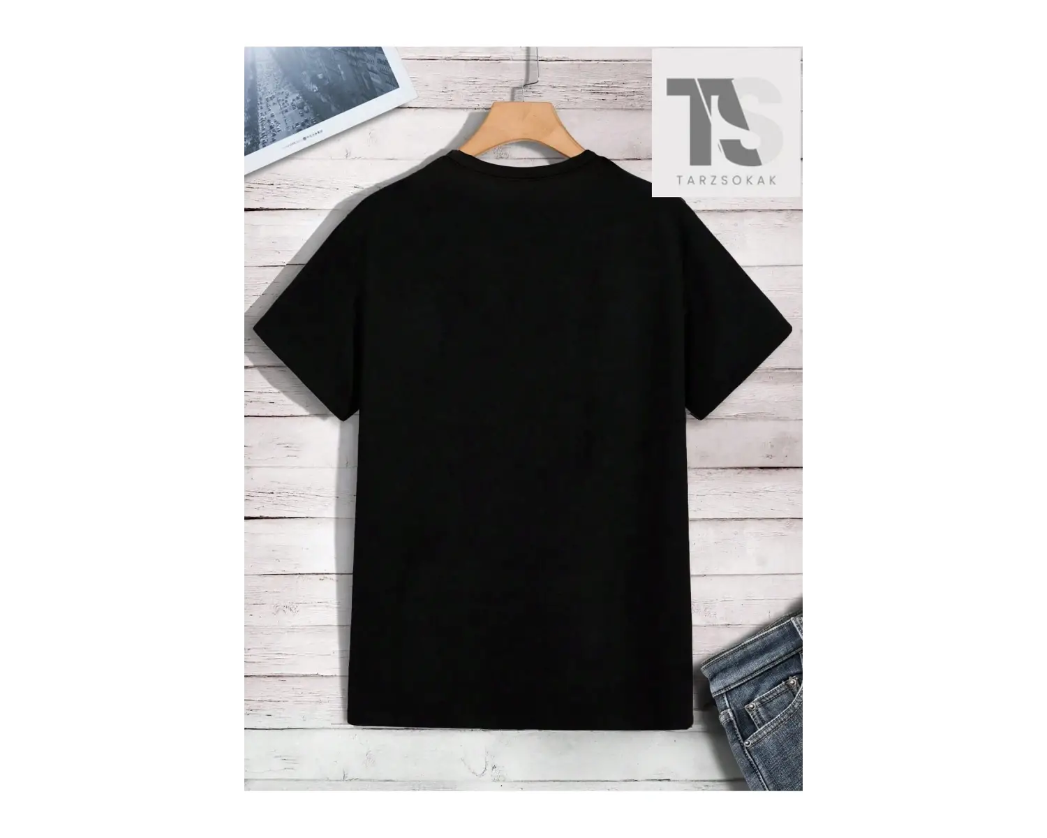 Erkek Aşk Kalp Baskılı Yuvarlak Yaka Kısa Kollu Tişört