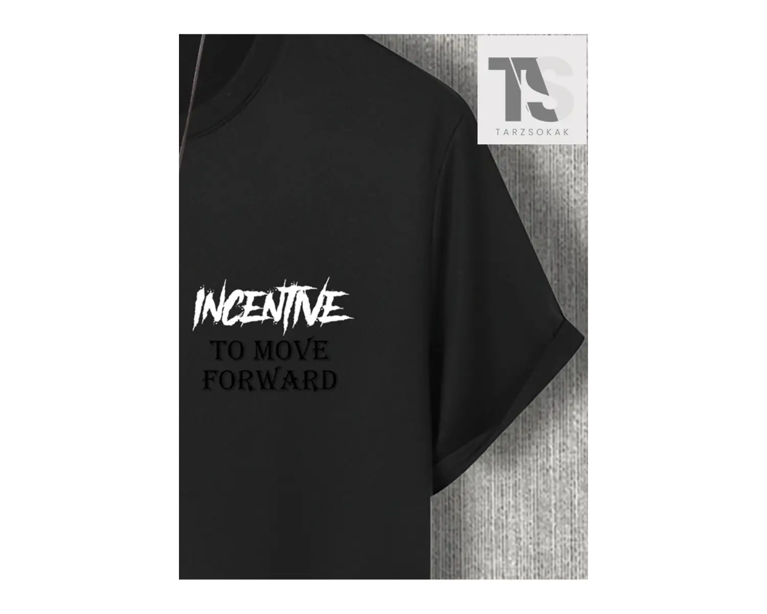 Erkek Astronot ve Slogan Grafikli Düşük Omuz Tişörtü