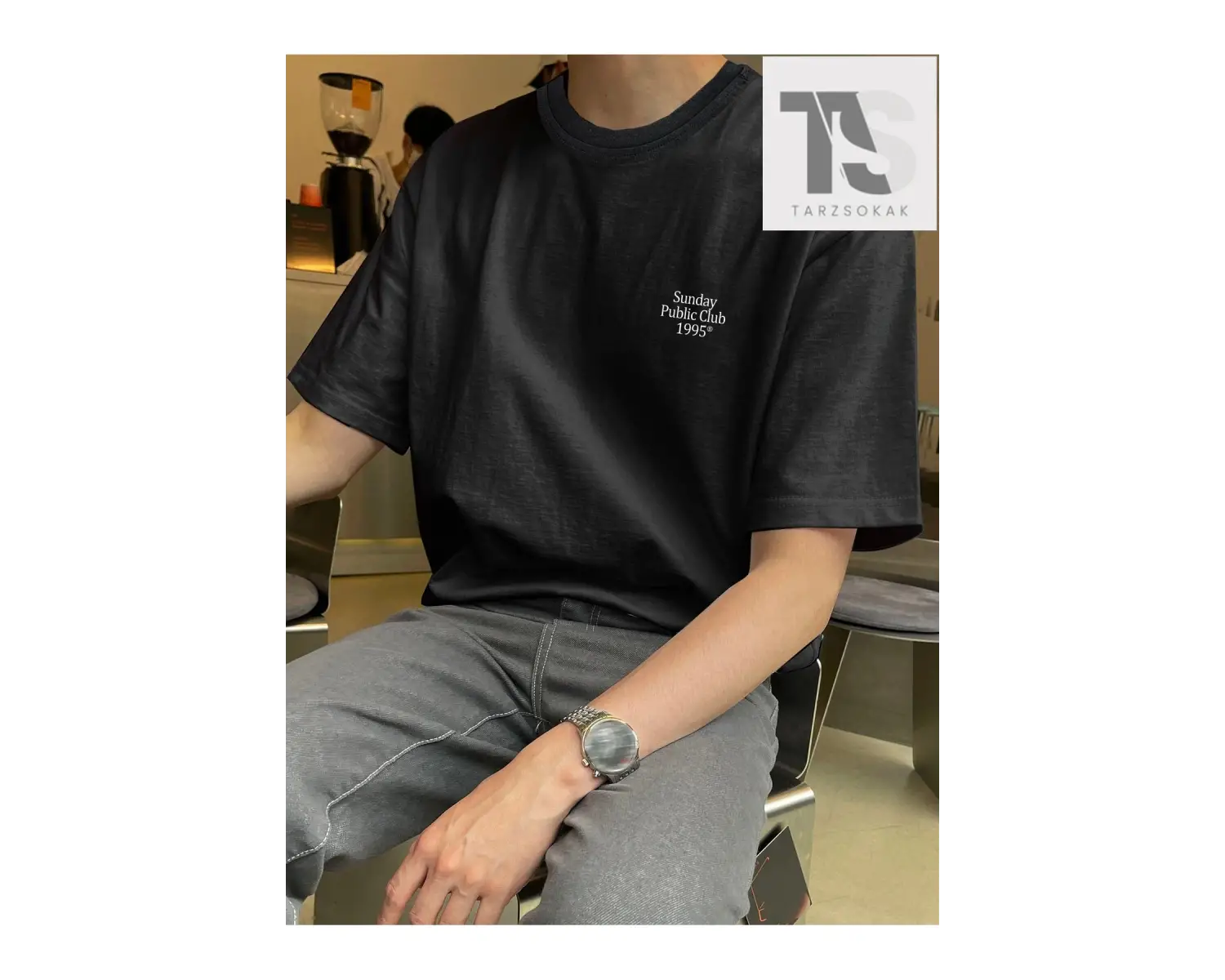 Erkek Ayı ve Mektup Grafikli Tişört