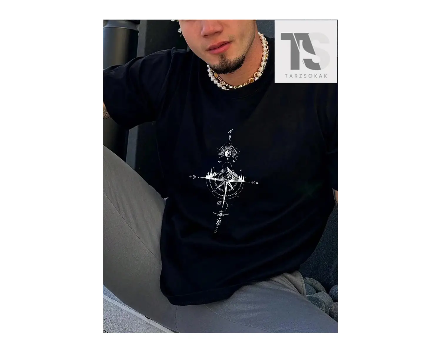 Erkek Bayrak Baskılı Tişört