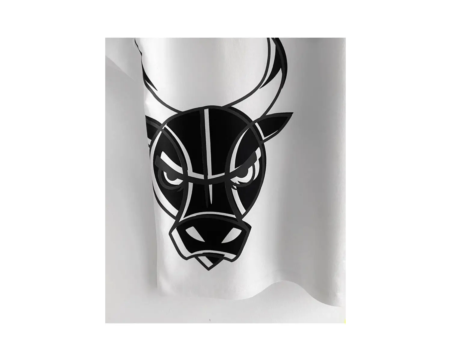 Erkek Beyaz Bulls Baskılı Oversize Bisiklet Yaka T-shirt