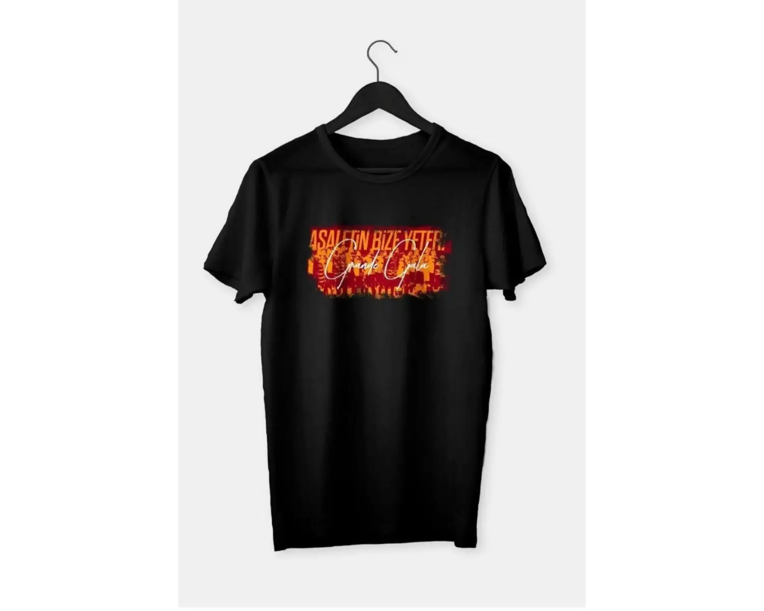 Erkek Beyaz Grande Gala 23 Baskılı Oversize Bisiklet Yaka Tshirt