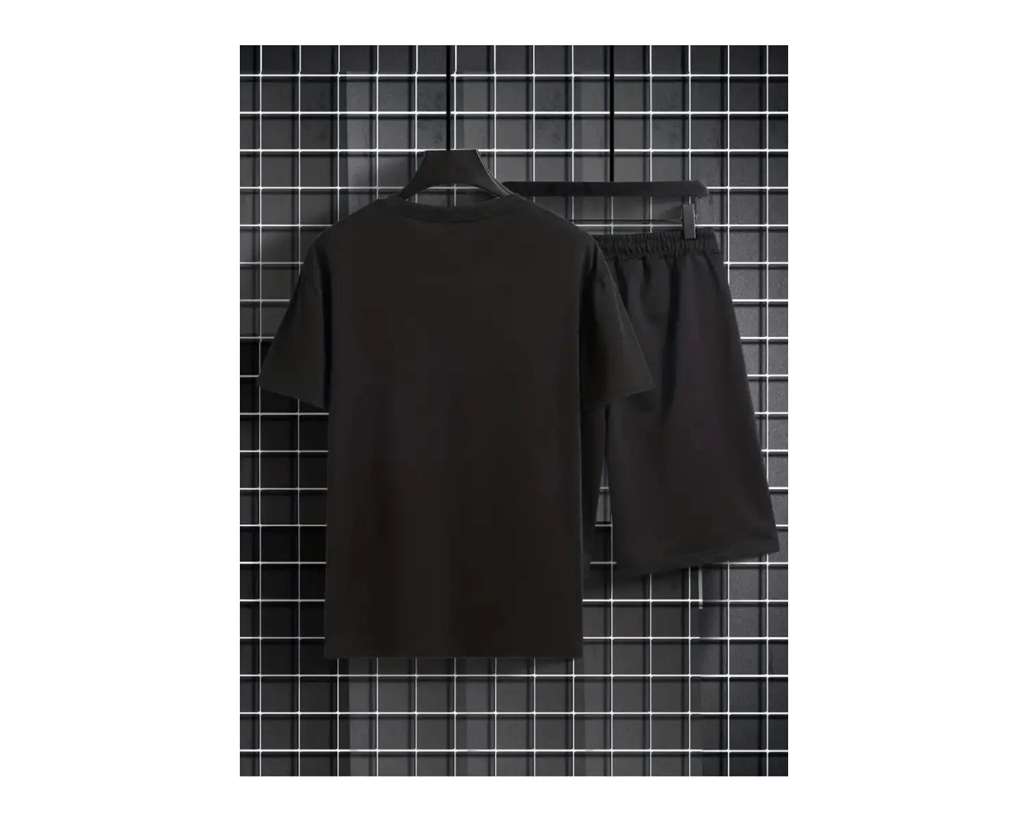 Erkek BeyazLos Angeles Baskılı Basic Oversize T-Shirt- Şort Takım strup0000000000015