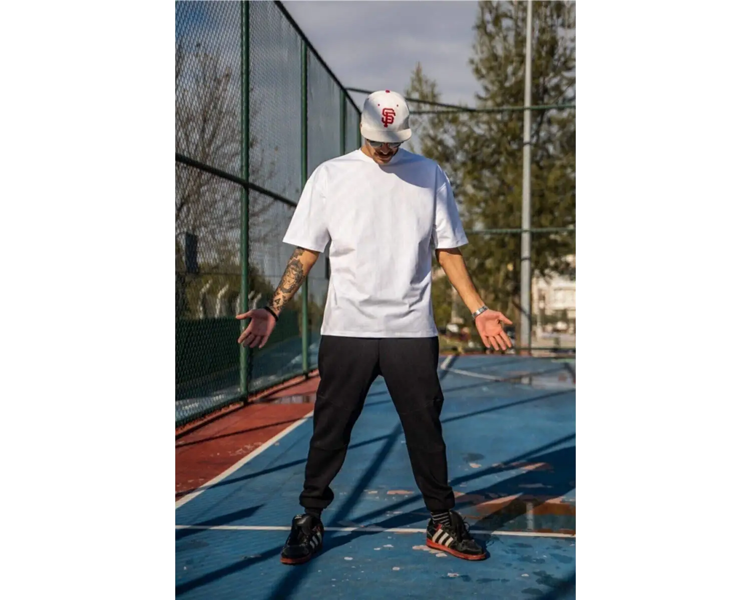 Erkek Beyaz Oversize T-shirt