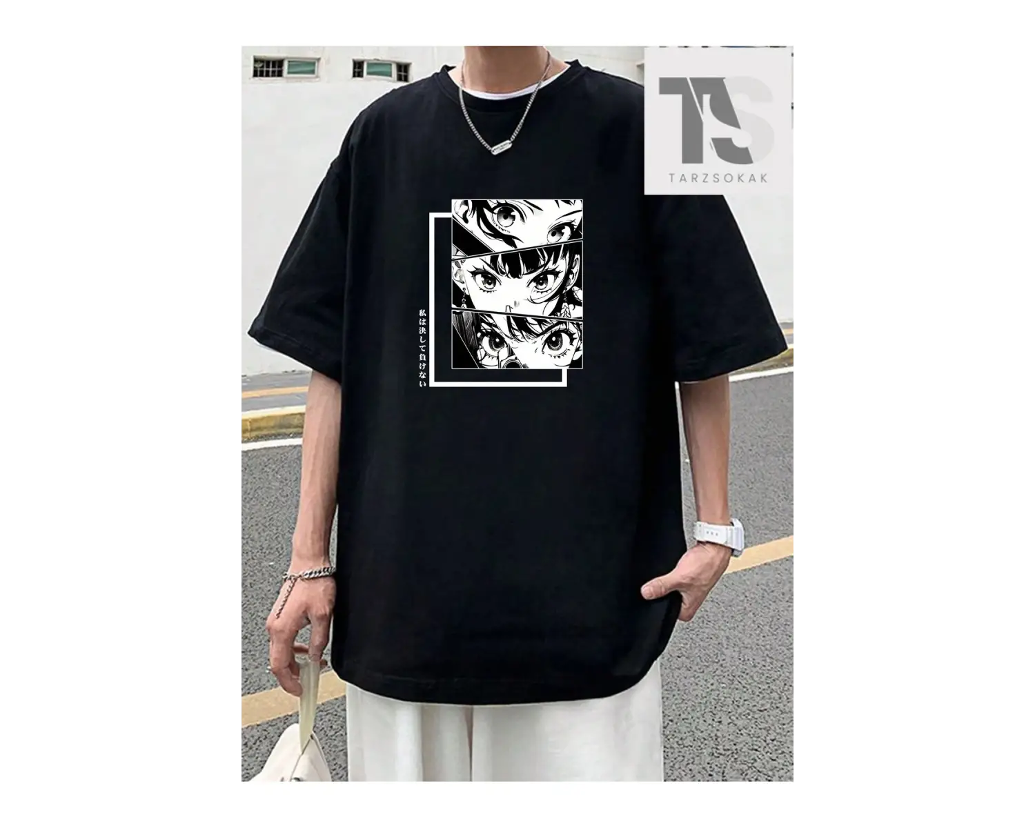 Erkek Çiçek Slogan Baskılı T-Shirt