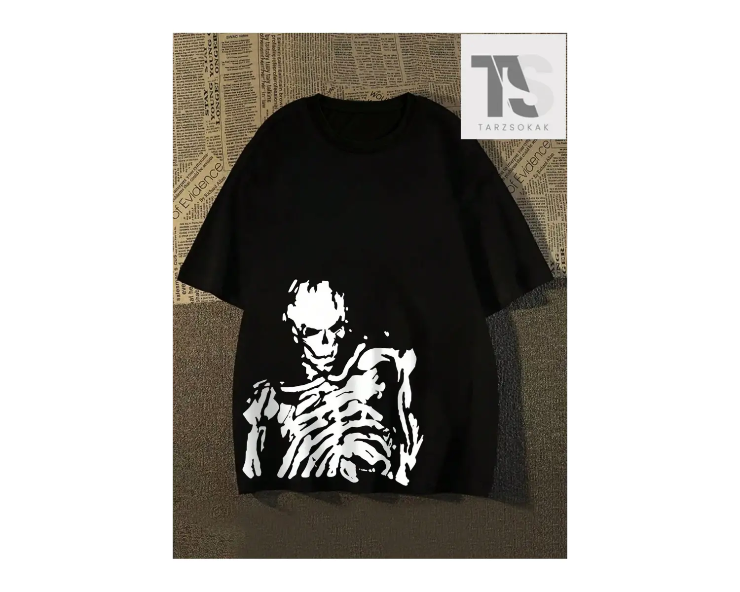 Erkek Çiçek & Slogan Grafikli Tişört