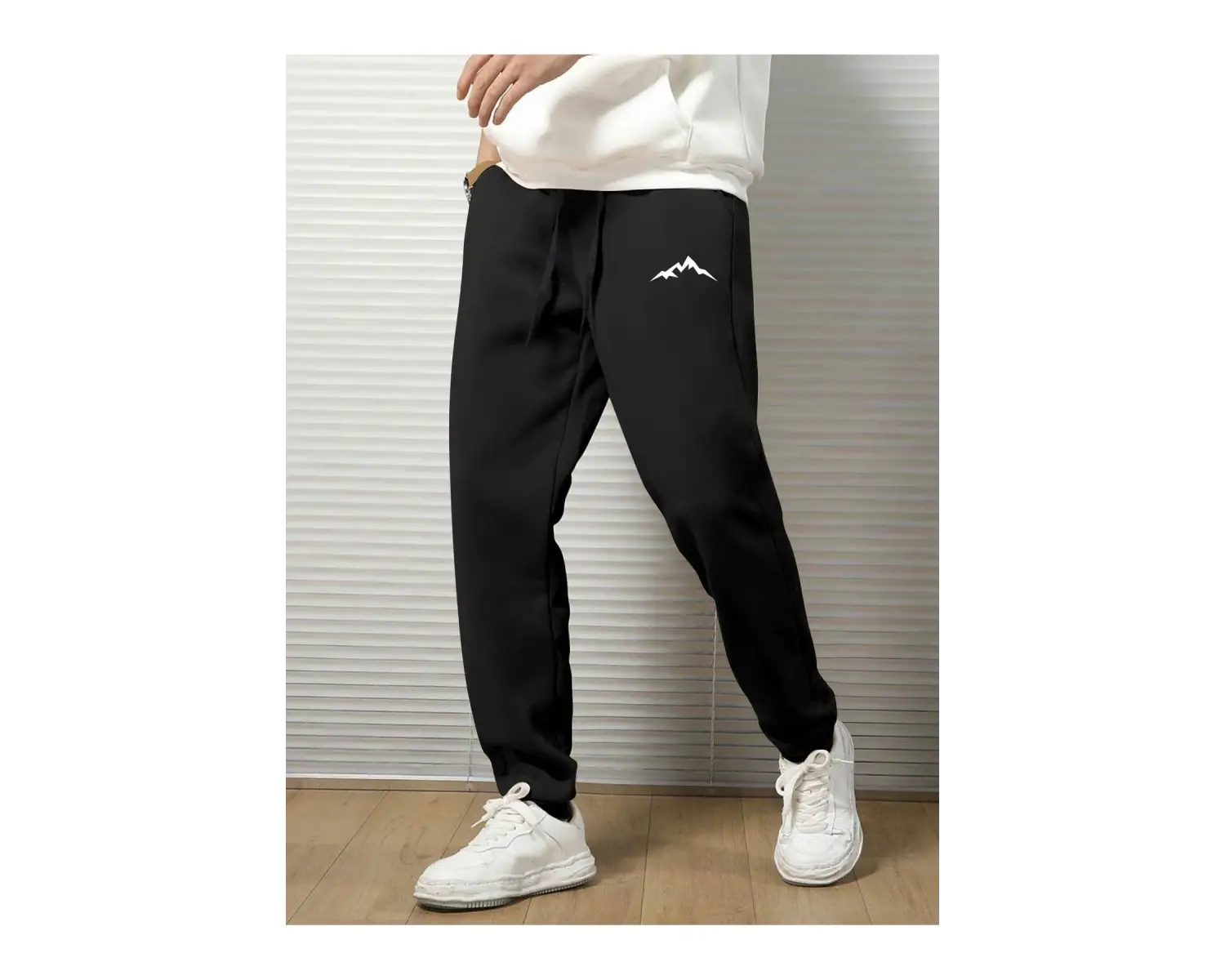 Erkek Dağ Desenli Büzgülü Bel Eşofman Altı