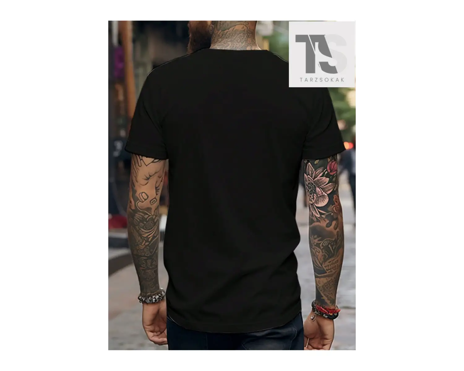 Erkek Dağ Ve Yazı Baskılı T-Shirt