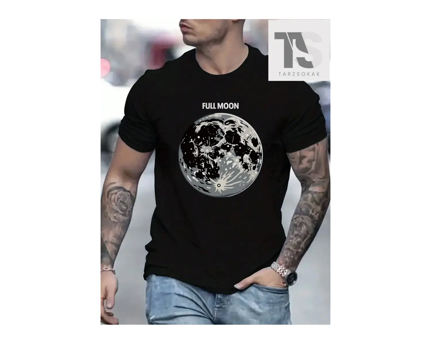 Erkek Desen Baskılı Kısa Kollu Tişört