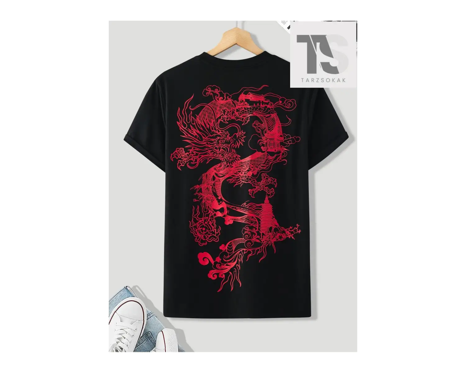 Erkek Ejderha Grafikli Tişört