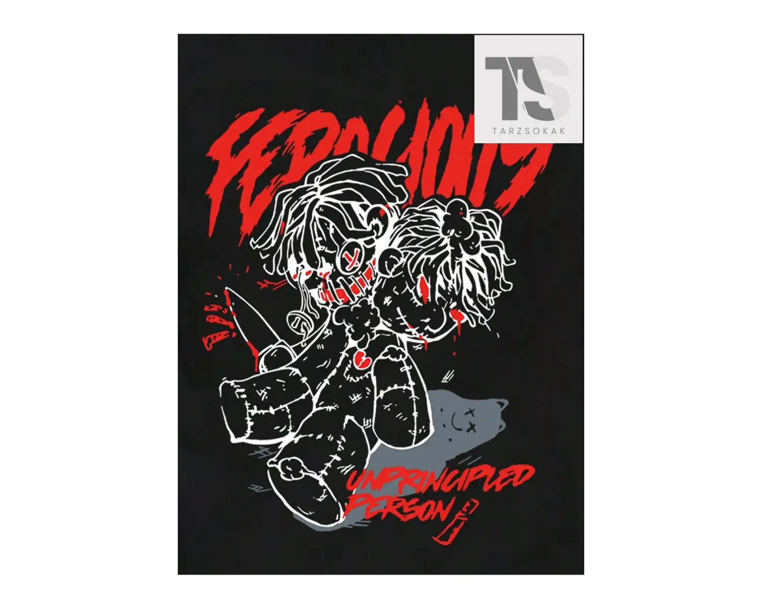 Erkek Kafatası Desenli Kısa Kollu Tişört